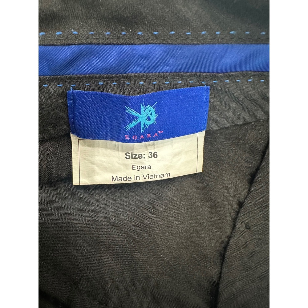 Egara Mens 100% Wool Dress Pants Charcoal Gray Flat Front Trousers Size 36x29 - Picture 6 of 8